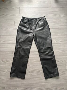 DANIER LEATHER Jeans with Branded Snap